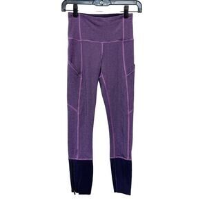 Lululemon Women's Rebel Runner Crop‎ Giant Herringbone Black Grape Purple Size 2